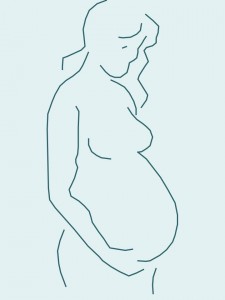 pregnant lady line drawing